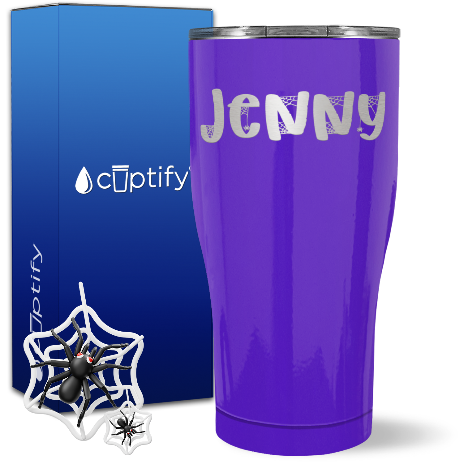 Personalized Spooky Halloween Font on 27oz Curve Tumbler