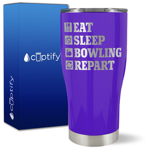Eat Sleep Bowling Repeat on 27oz Curve Tumbler
