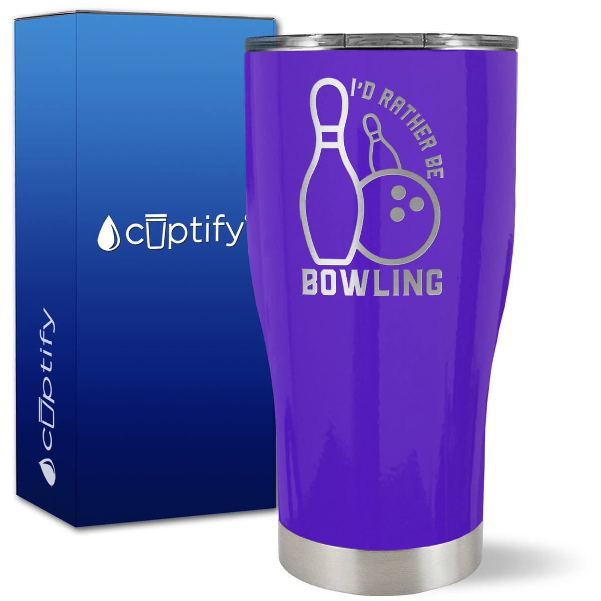I'd Rather Be Bowling on 27oz Curve Tumbler