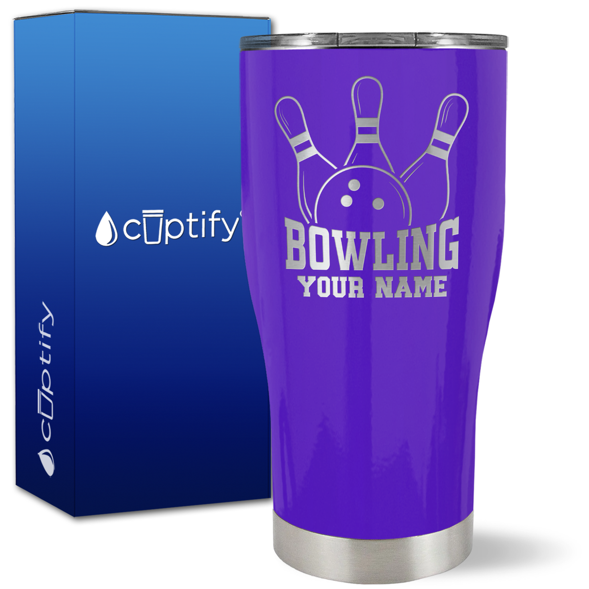 Personalized Bowling on 27oz Curve Tumbler