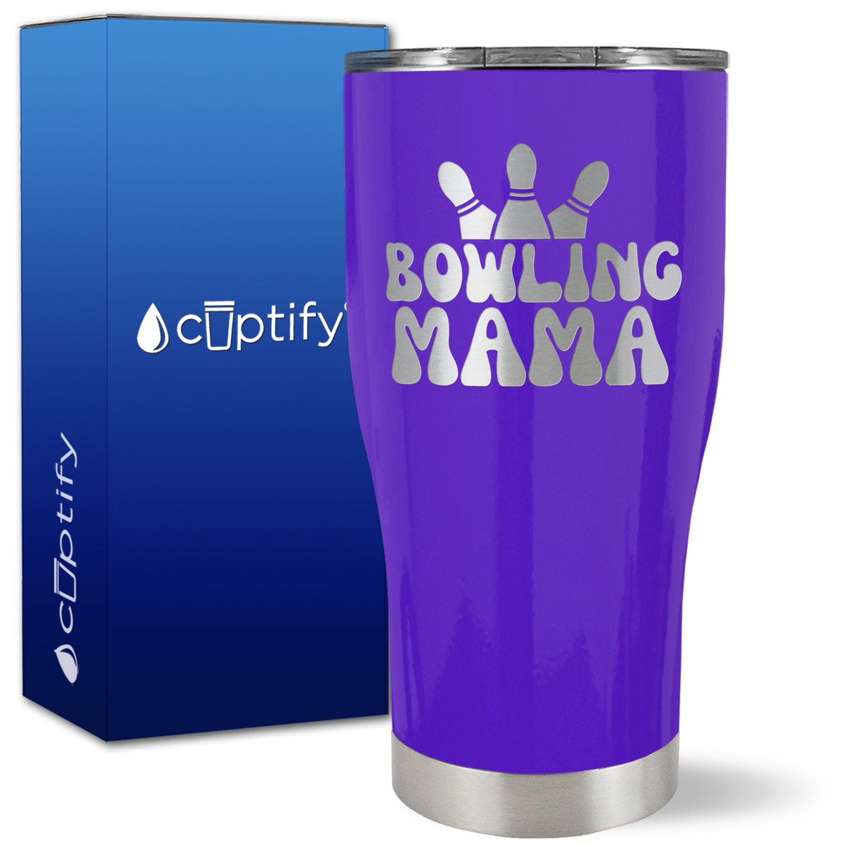 Bowling Mama on 27oz Curve Tumbler