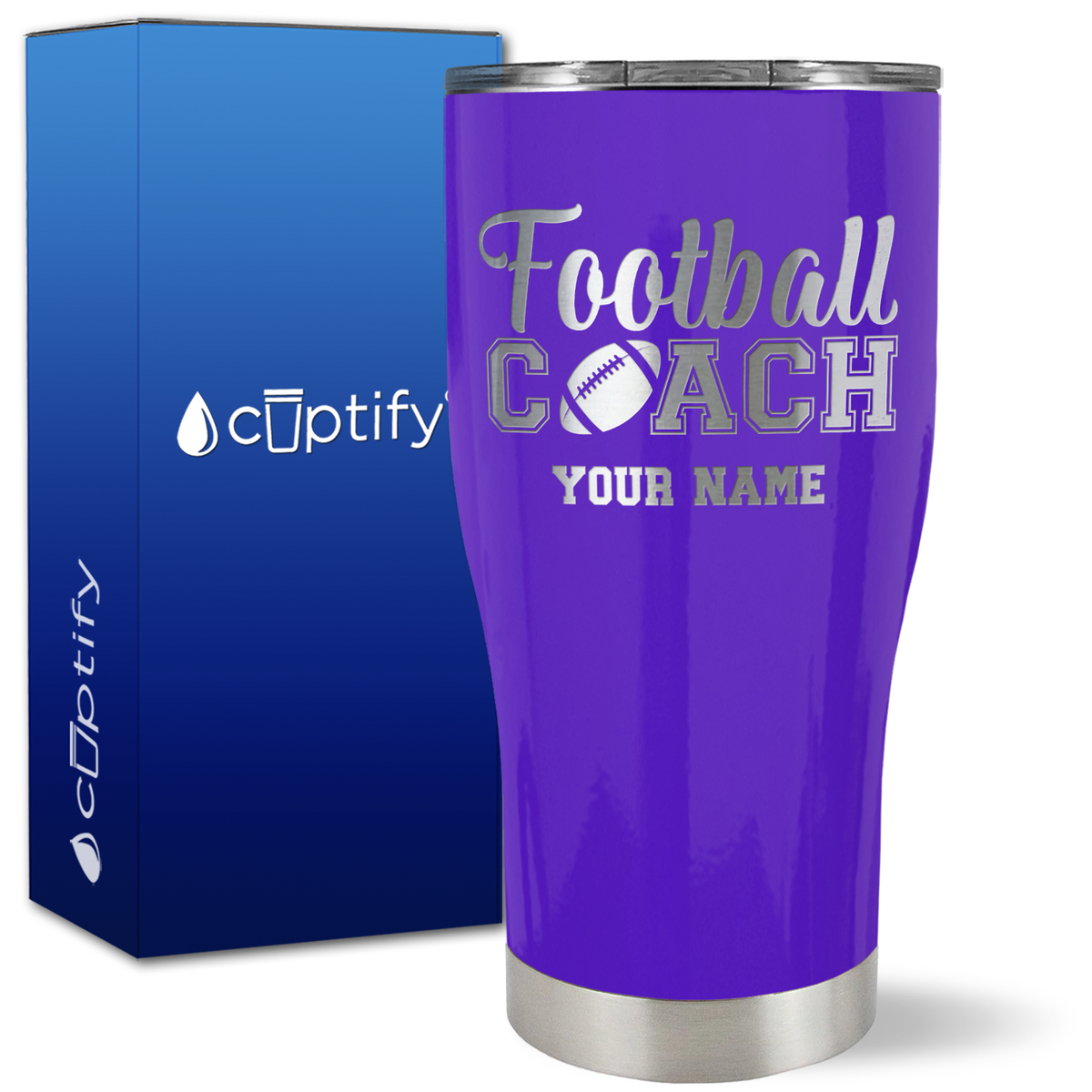 Personalized Football Coach on 27oz Curve Tumbler