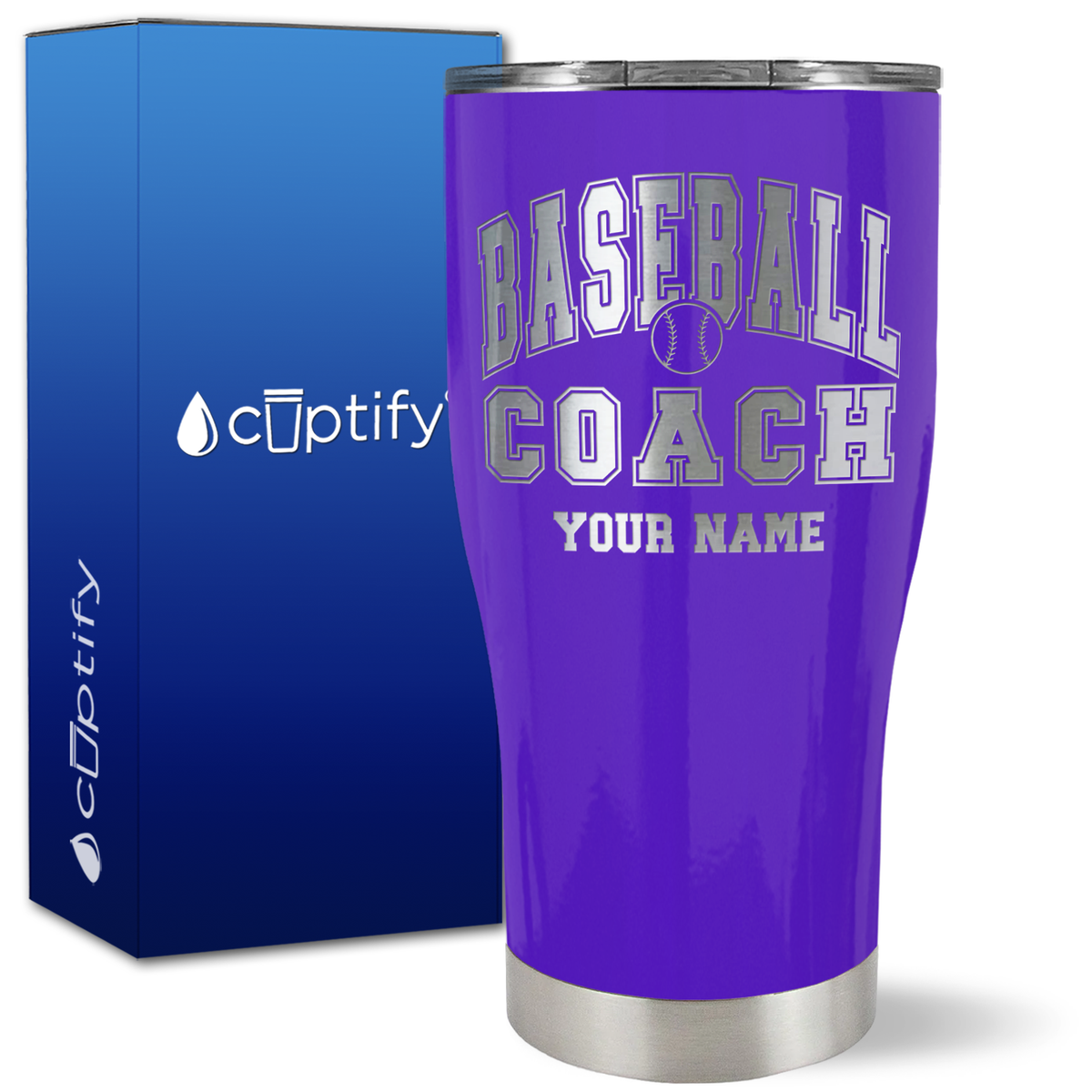 Personalized Baseball Coach on 27oz Curve Tumbler