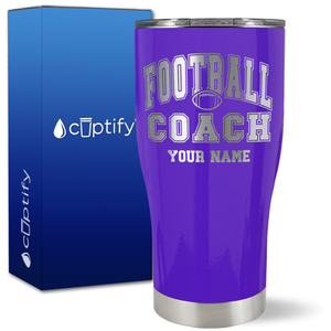 Personalized Coach Football on 27oz Curve Tumbler