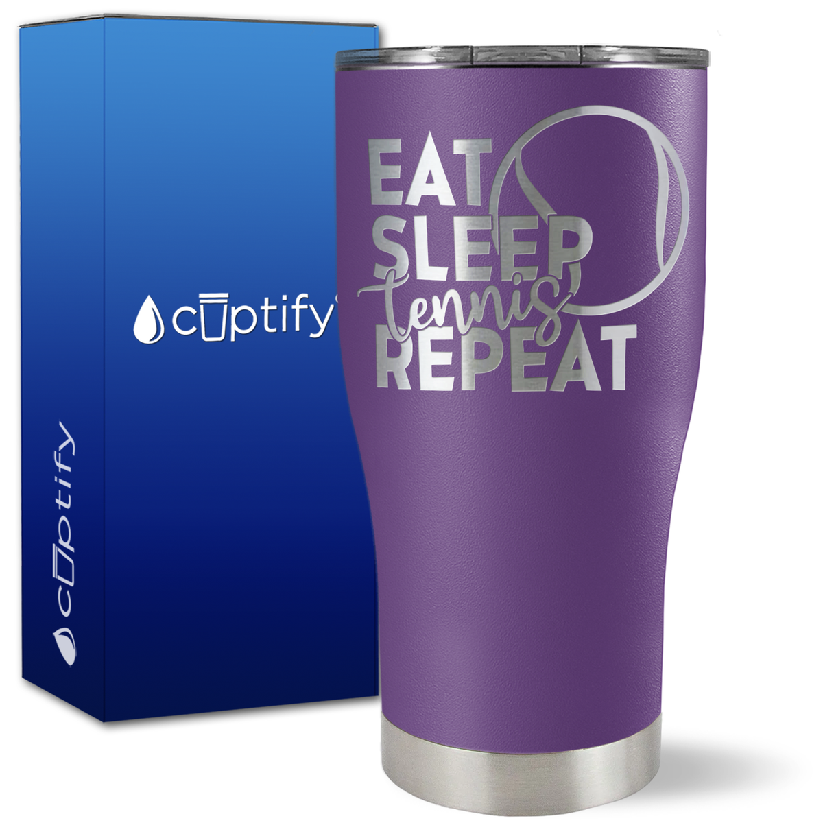 Eat Sleep Tennis Repeat on 27oz Curve Tumbler