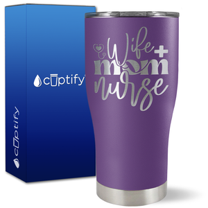 Wife Mom Nurse Heart Stethoscope on 27oz Curve Tumbler