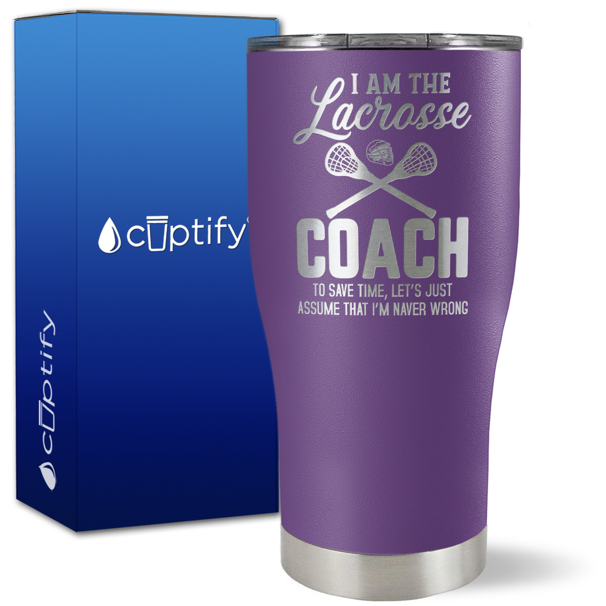 I Am The Lacrosse Coach on 27oz Curve Tumbler