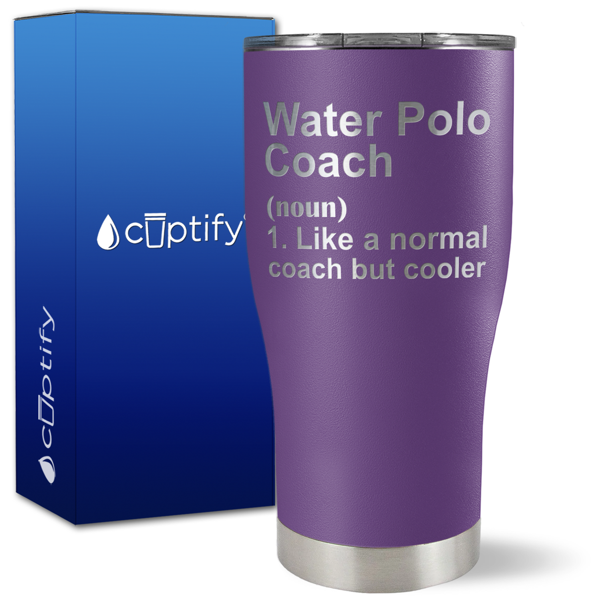 Water Polo Coach Definition on 27oz Curve Tumbler