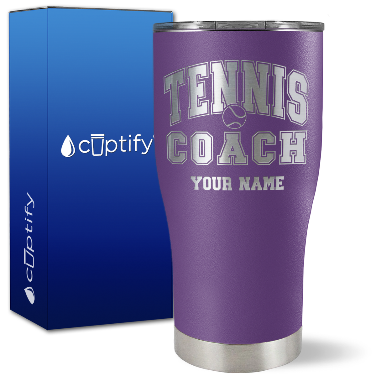 Personalized Tennis Coach on 27oz Curve Tumbler