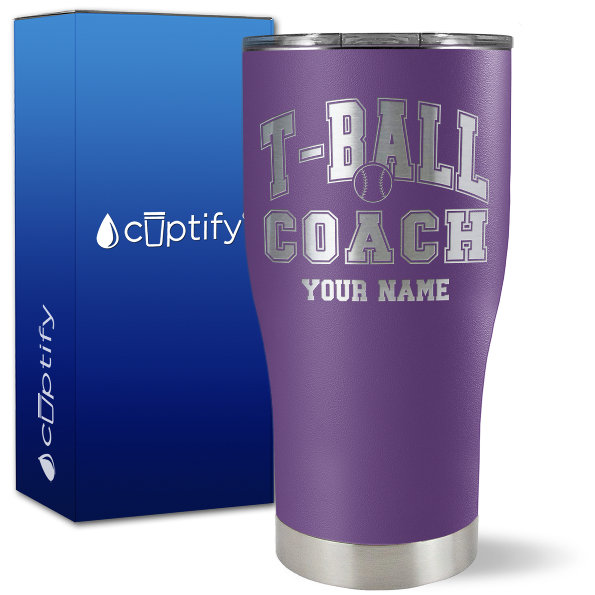 Personalized T-Ball Coach on 27oz Curve Tumbler