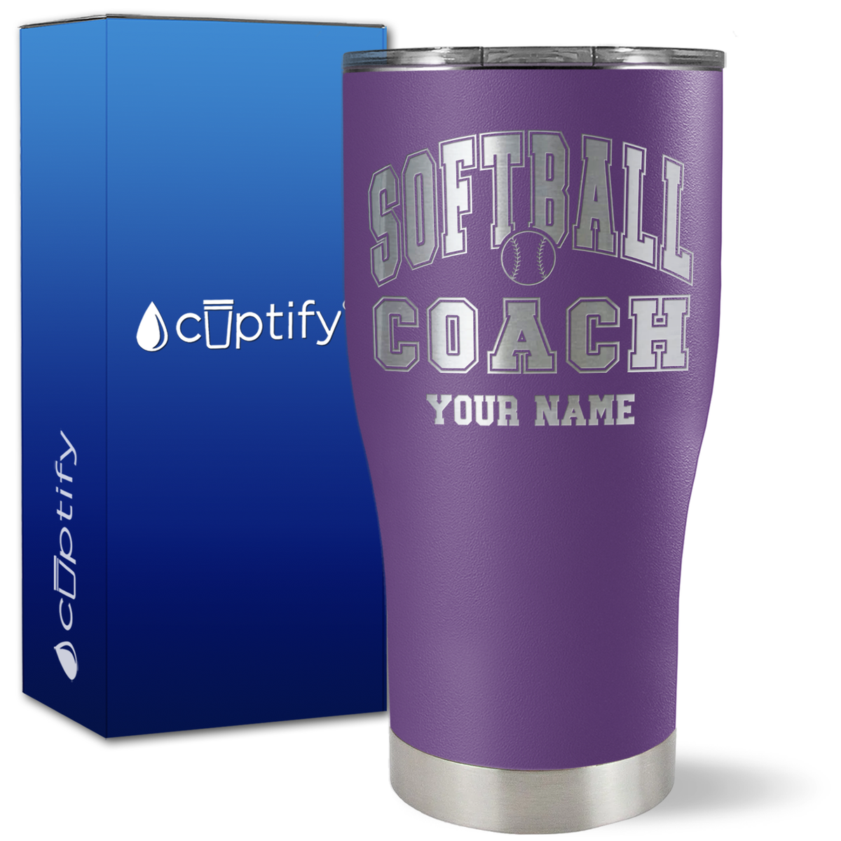 Personalized Softball Coach on 27oz Curve Tumbler