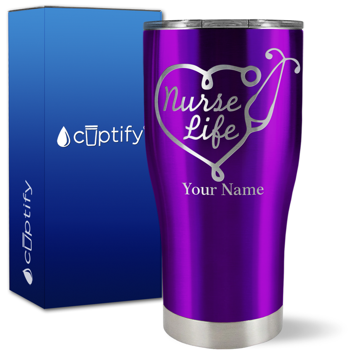Personalized Nurse Life on 27oz Curve Tumbler
