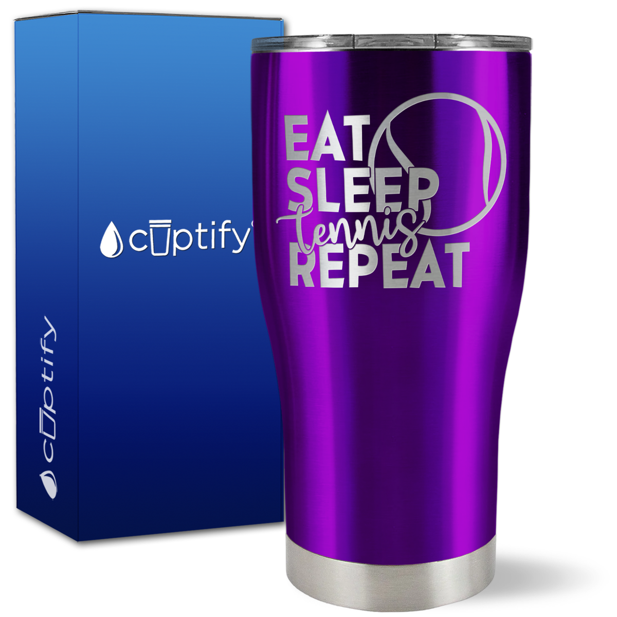 Eat Sleep Tennis Repeat on 27oz Curve Tumbler