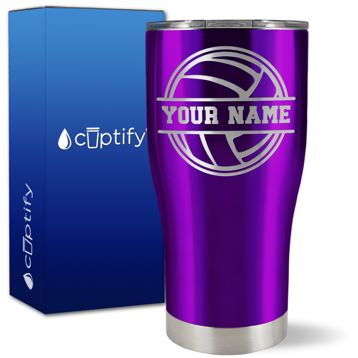 Personalized Volleyball on 27oz Curve Tumbler