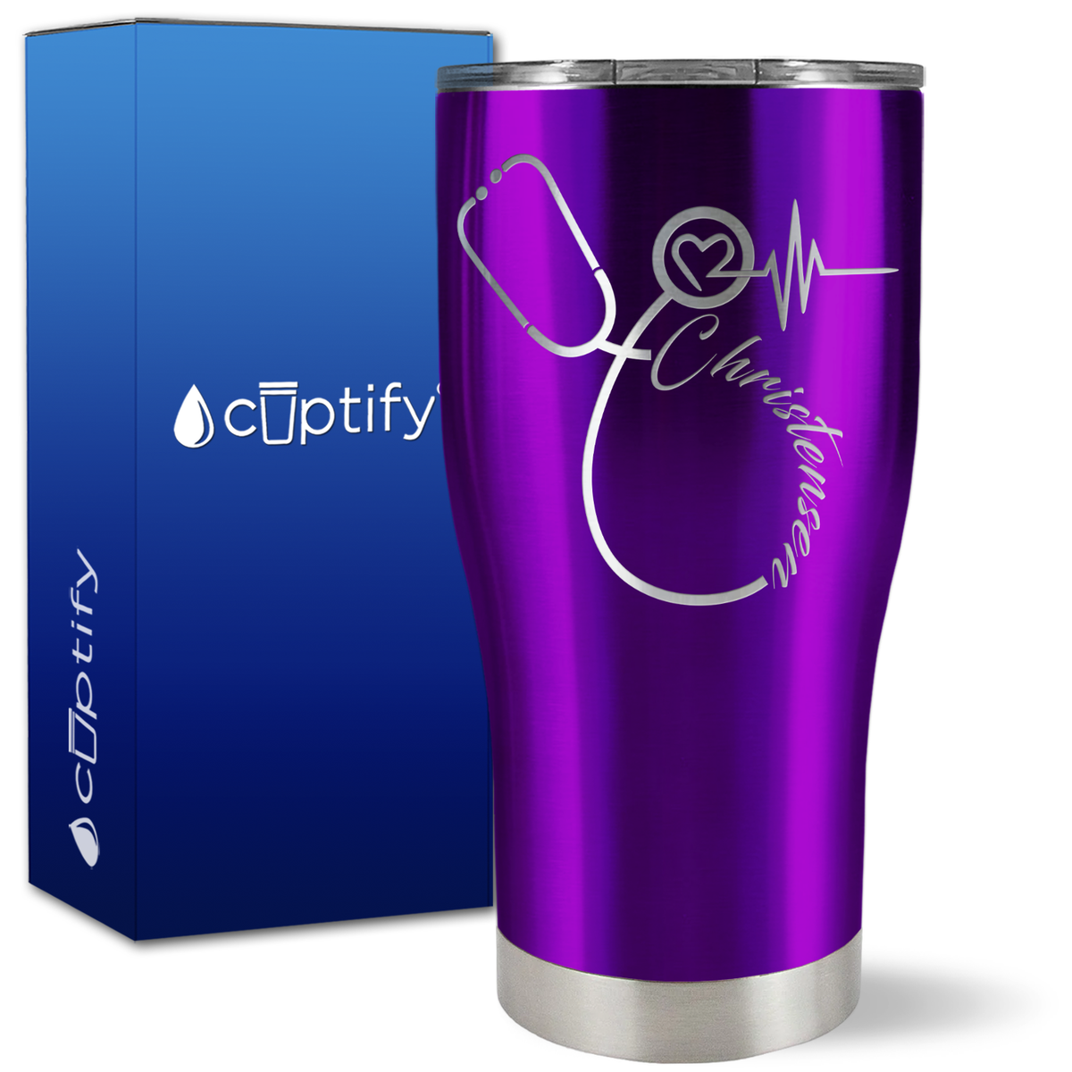 Personalized Nurse Stethoscope on 27oz Curve Tumbler