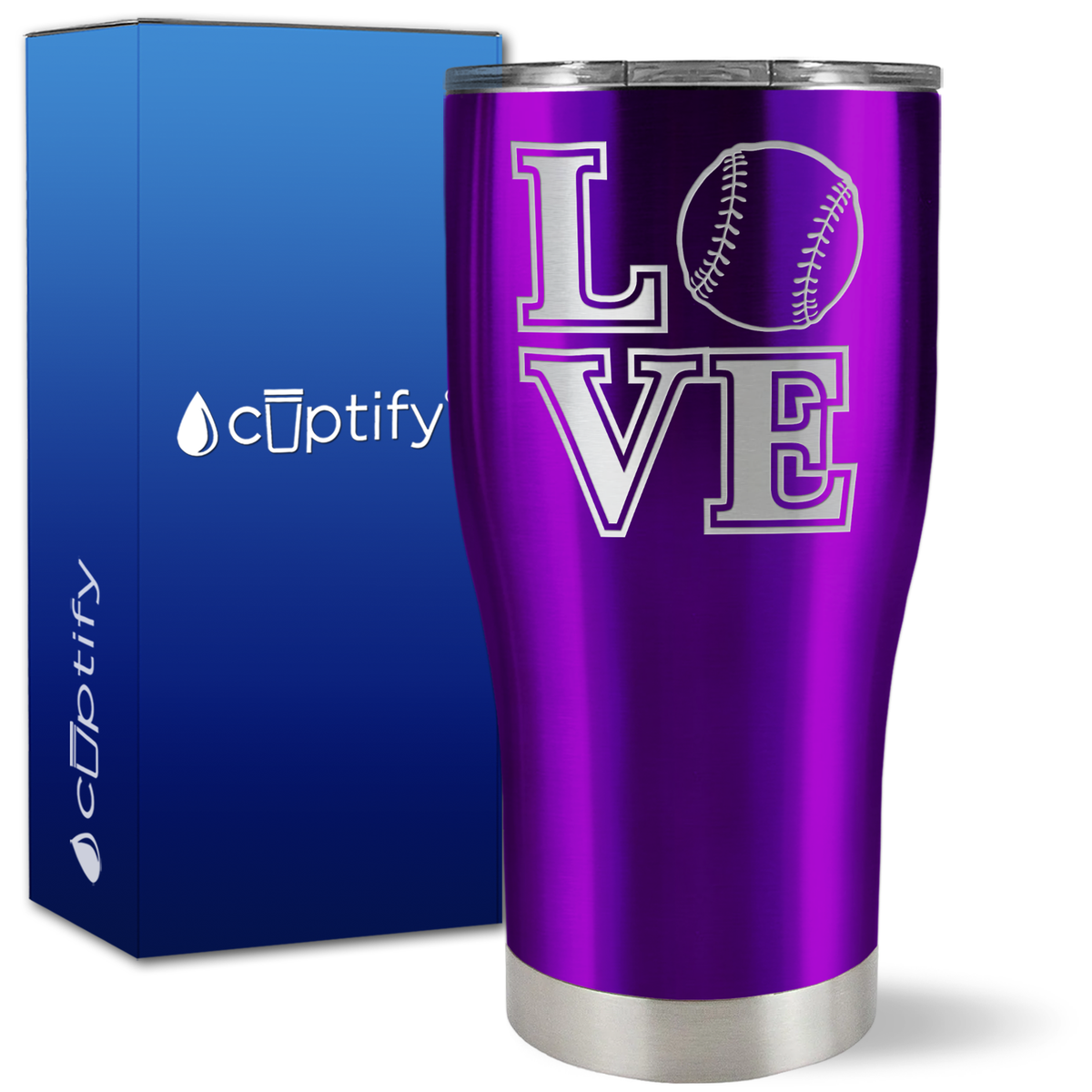 Love Baseball on 27oz Curve Tumbler