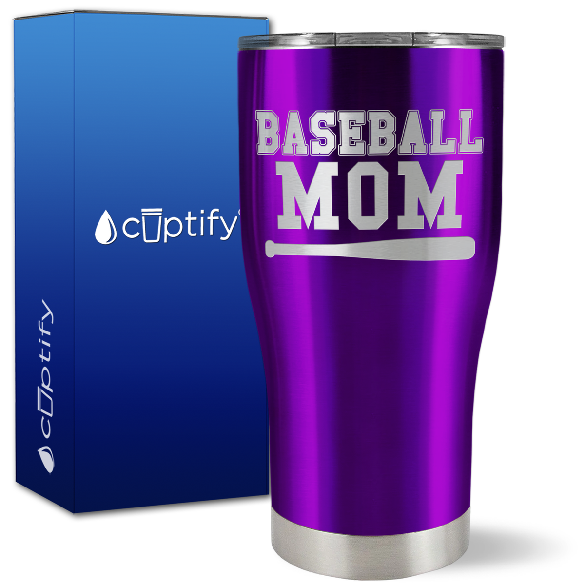 Baseball Mom with Bat on 27oz Curve Tumbler