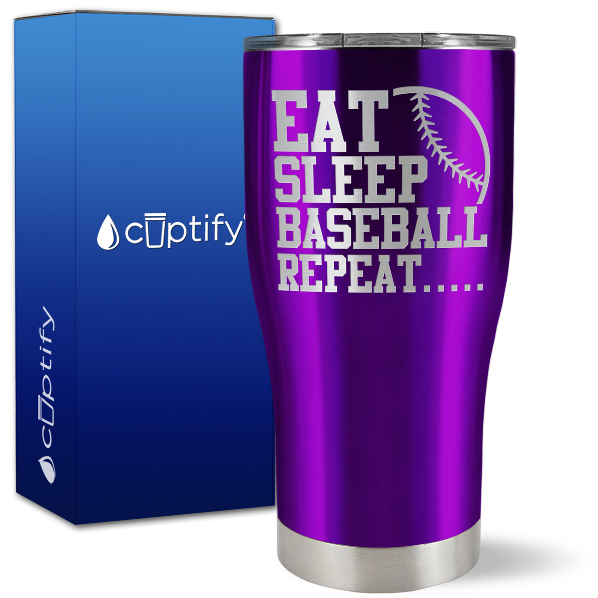 Eat Sleep Baseball Repeat on 27oz Curve Tumbler