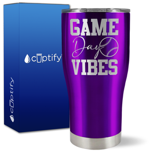 Game Day Vibes Baseball on 27oz Curve Tumbler