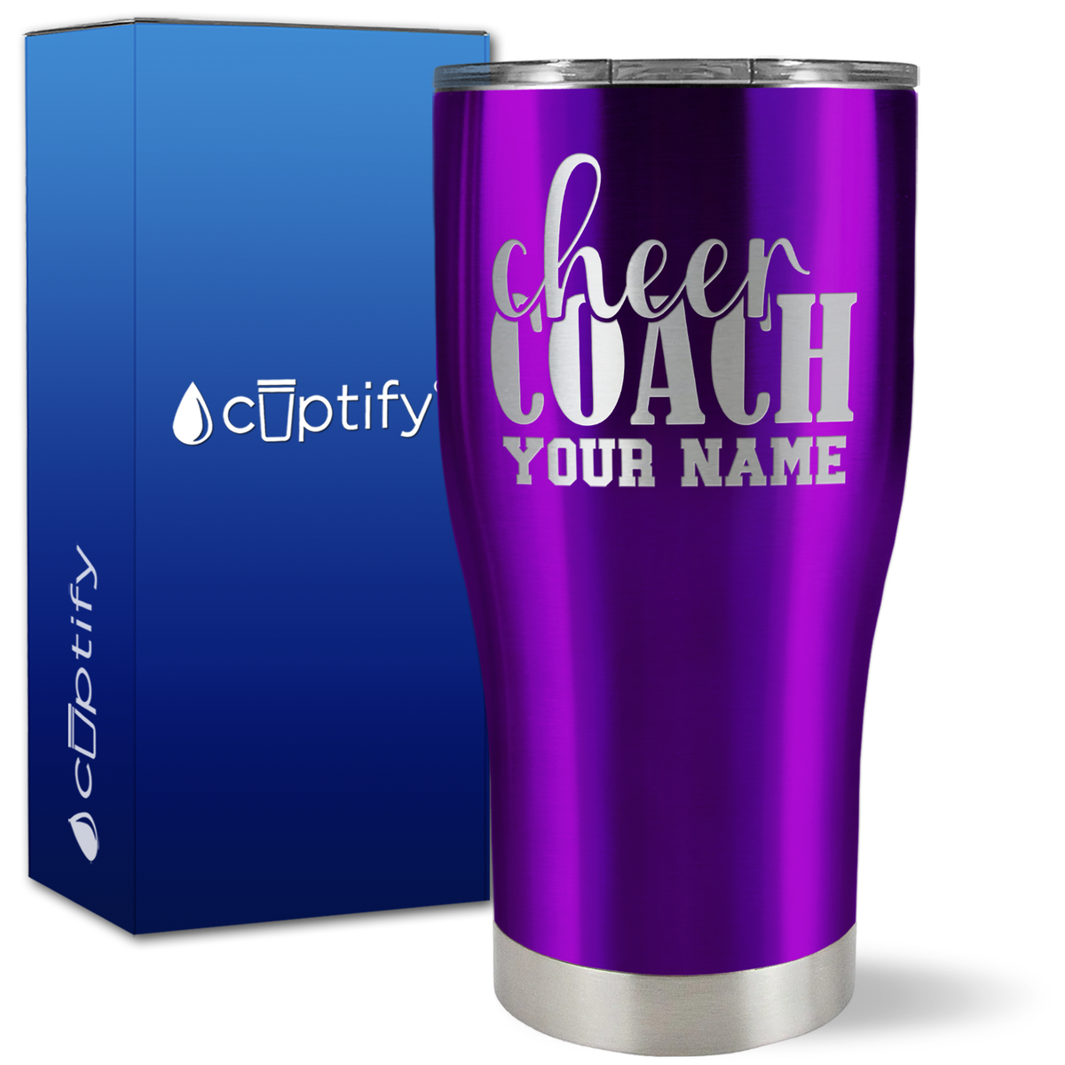 Personalized Cheer Coach on 27oz Curve Tumbler