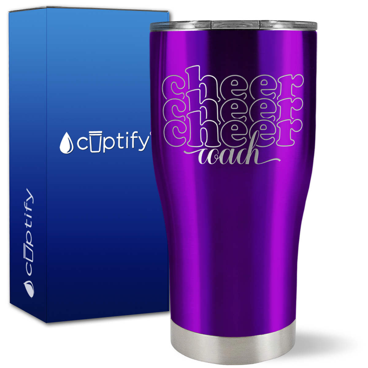 Cheer Cheer Cheer Coach on 27oz Curve Tumbler