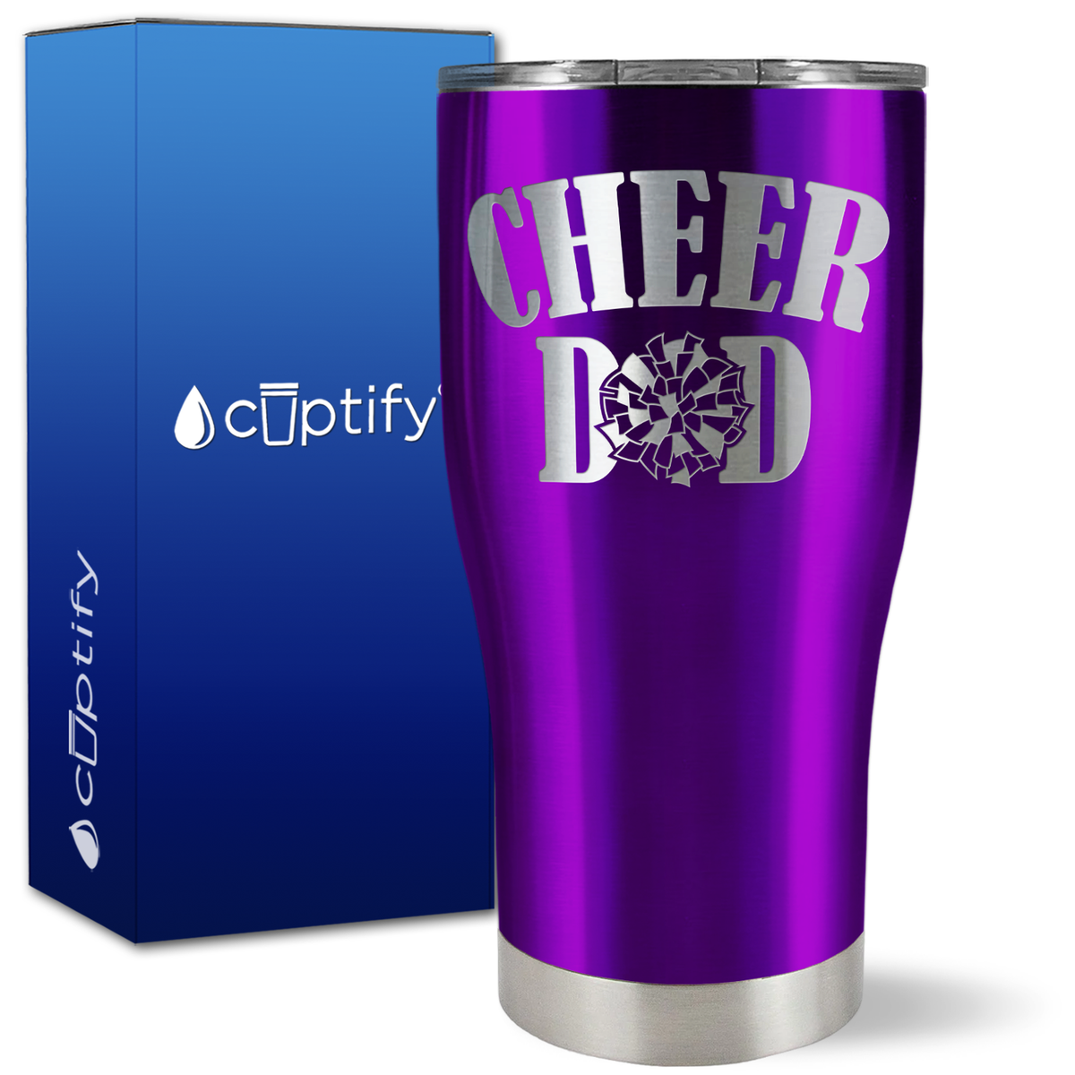 Cheer Dad Pom Pom on 27oz Curve Tumbler