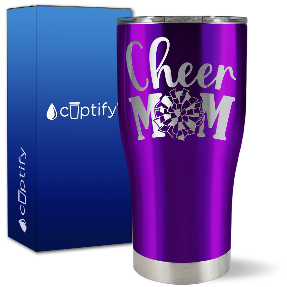 Cheer Mom Pom Pom on 27oz Curve Tumbler