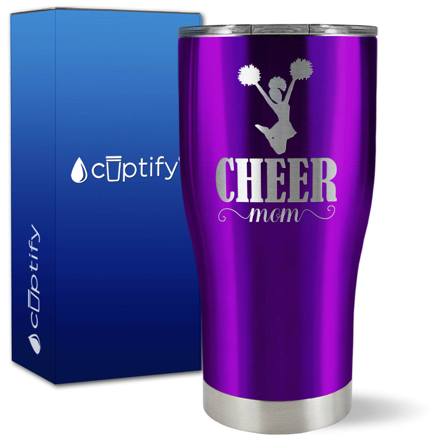 Cheer Mom Silhouette on 27oz Curve Tumbler