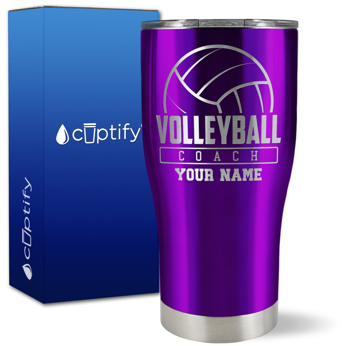 Personalized Volleyball Coach on 27oz Curve Tumbler