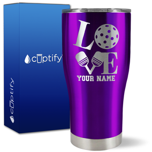 Personalized Love Pickleball on 27oz Curve Tumbler