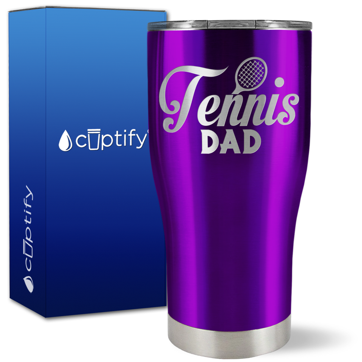 Tennis Dad Racket on 27oz Curve Tumbler