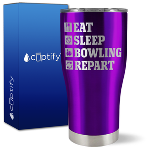 Eat Sleep Bowling Repeat on 27oz Curve Tumbler
