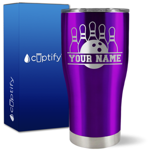 Personalized Split Bowling on 27oz Curve Tumbler