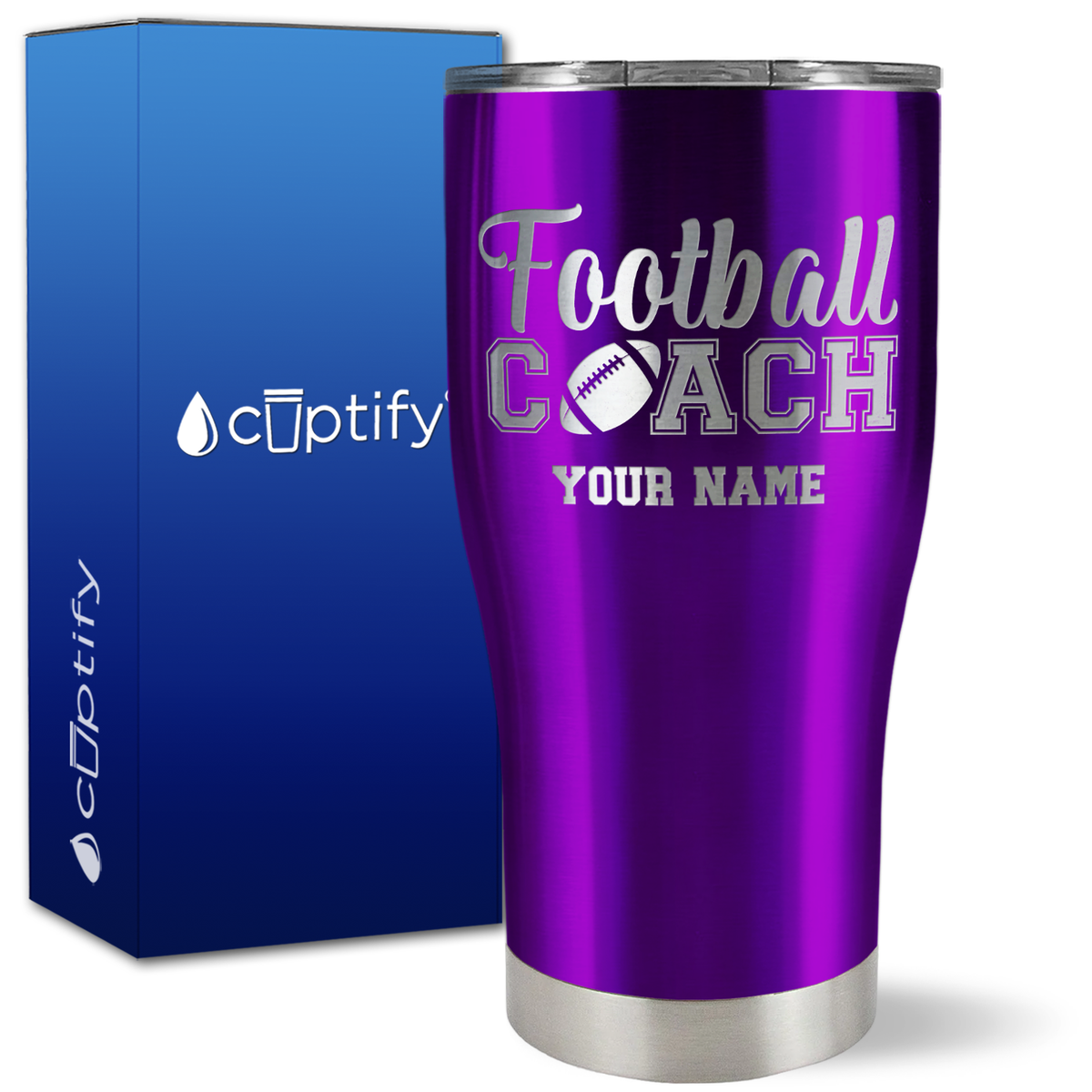 Personalized Football Coach on 27oz Curve Tumbler