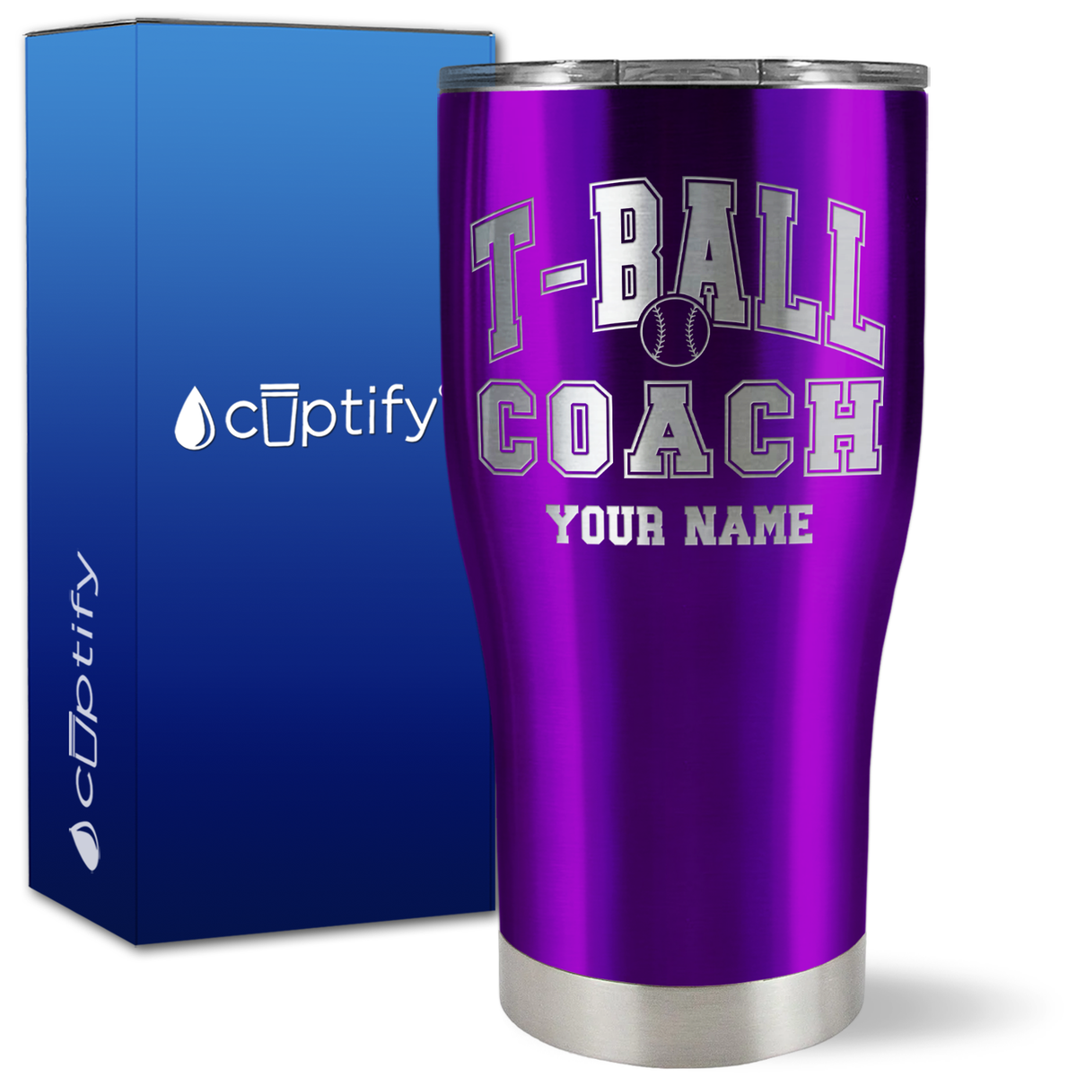 Personalized T-Ball Coach on 27oz Curve Tumbler