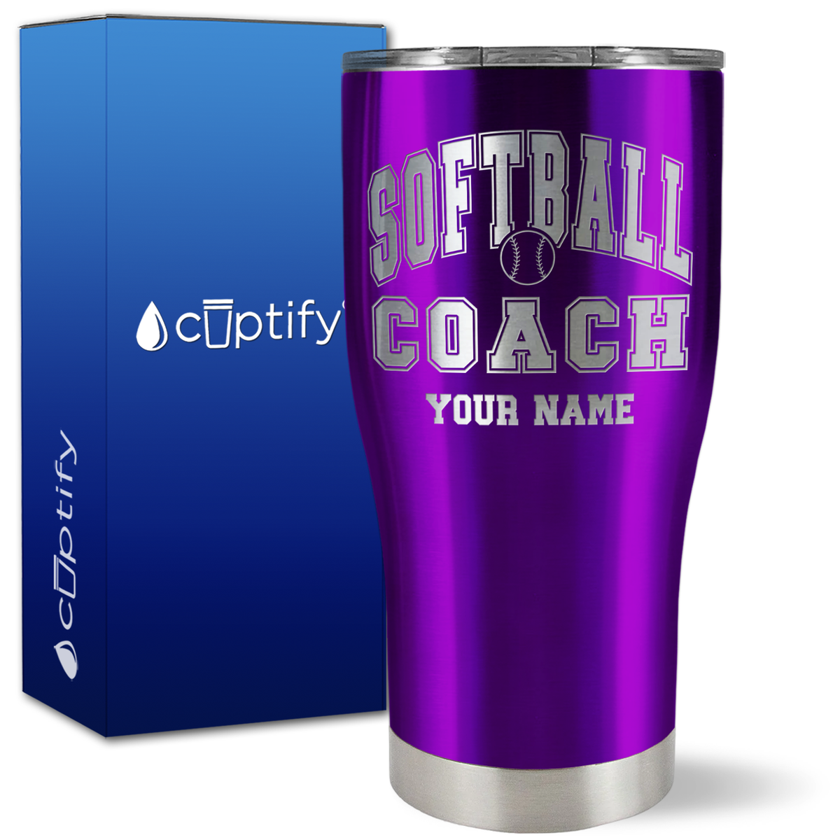 Personalized Softball Coach on 27oz Curve Tumbler