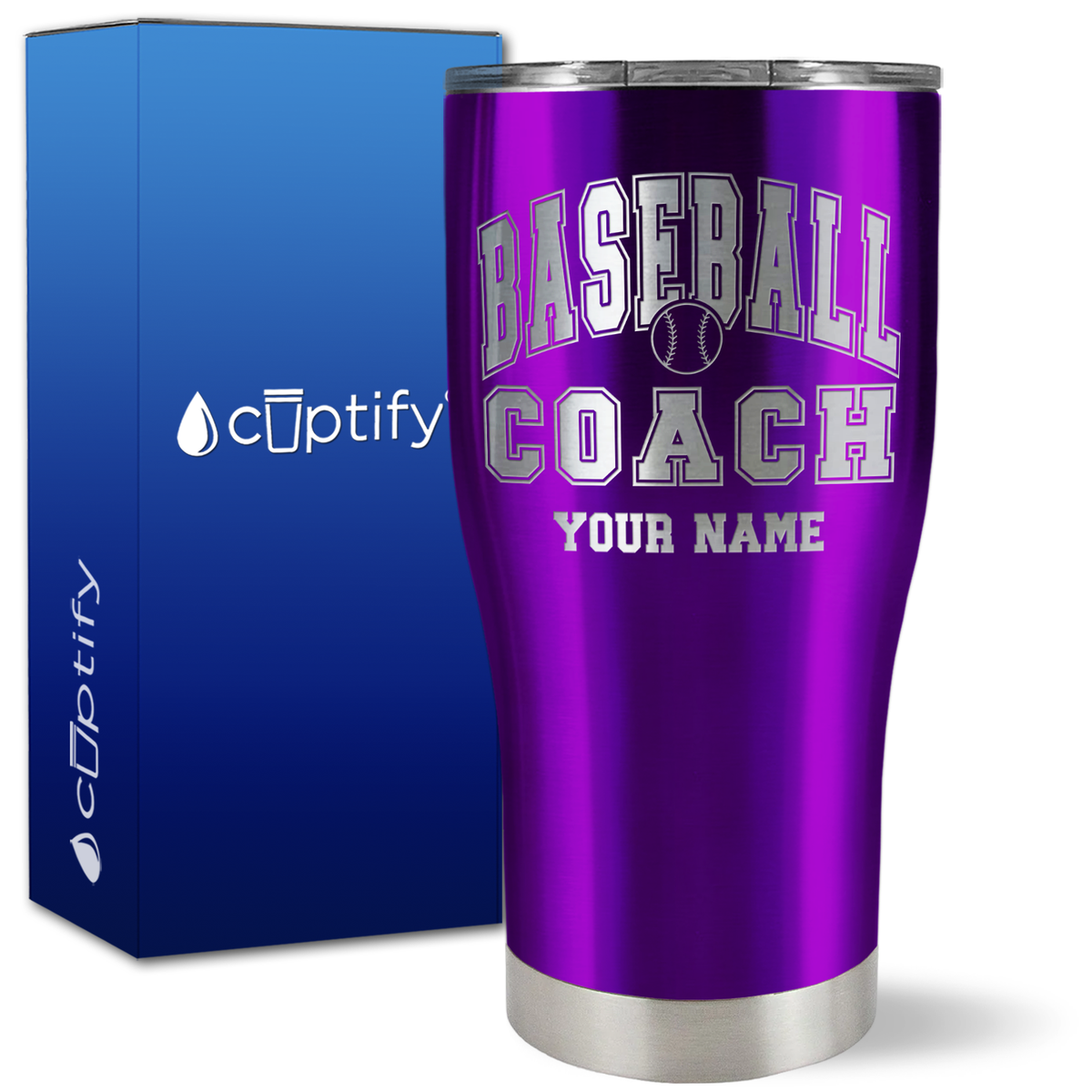 Personalized Baseball Coach on 27oz Curve Tumbler