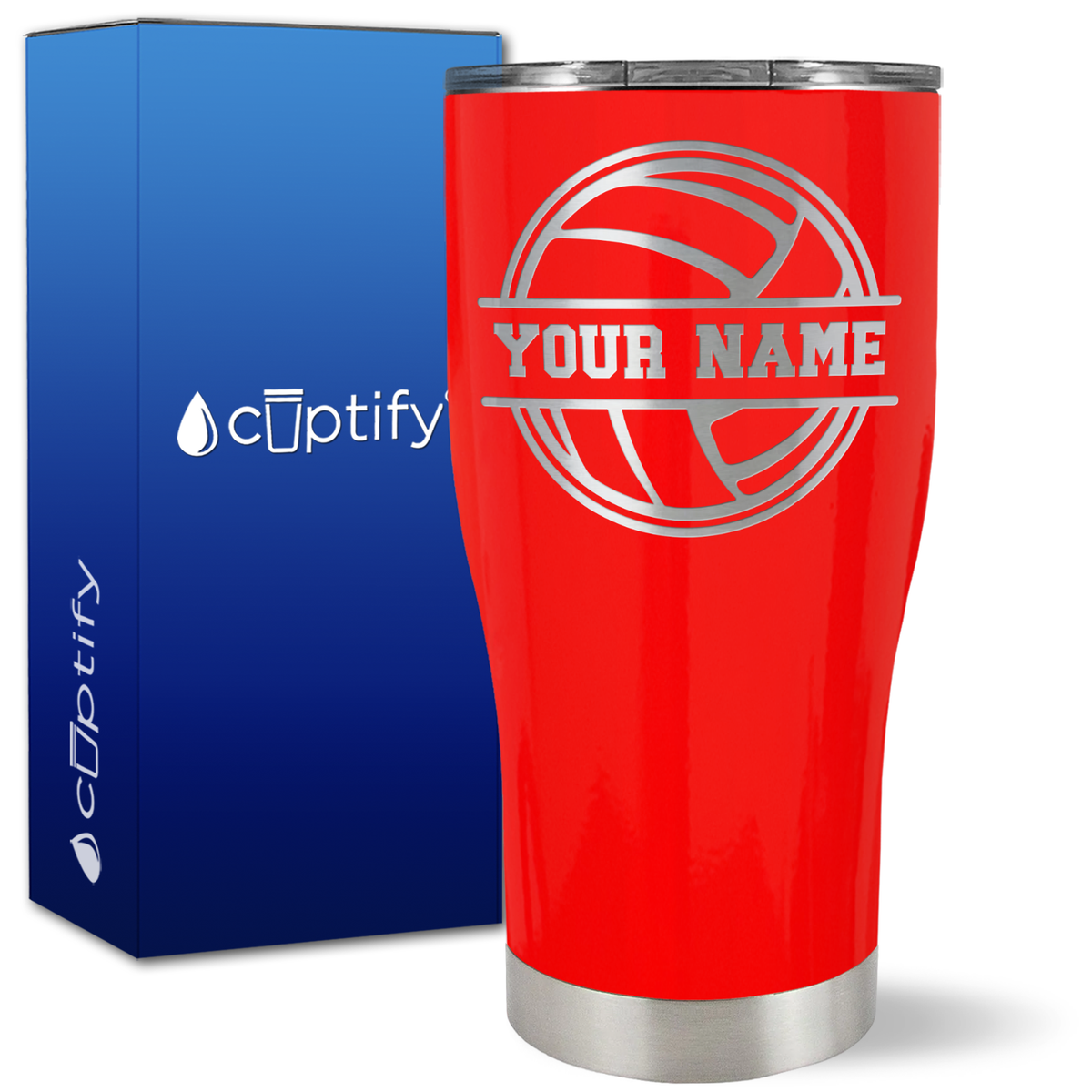 Personalized Volleyball on 27oz Curve Tumbler