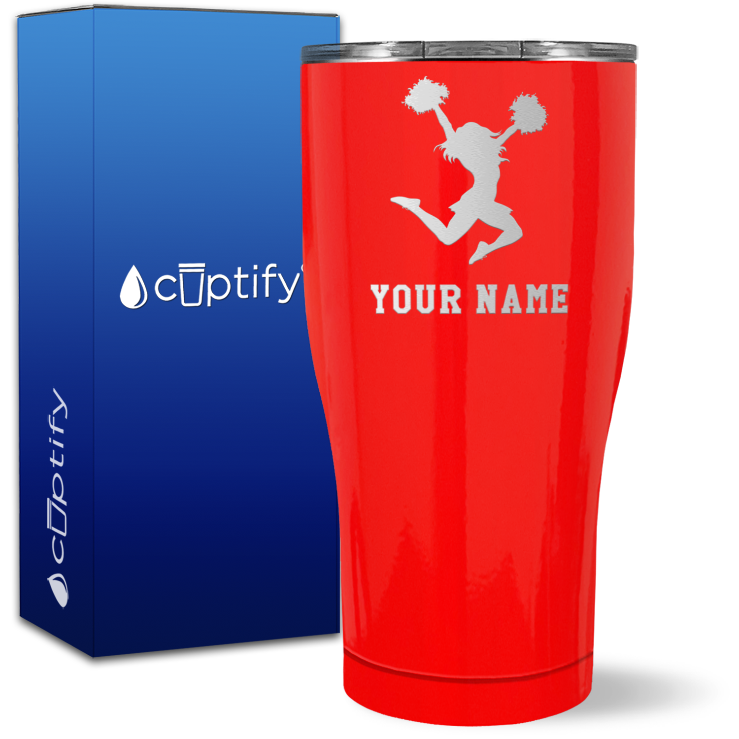 Personalized Cheerleader Silhouette on 27oz Curve Tumbler