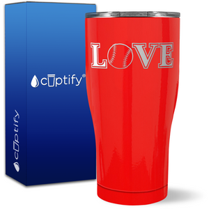 Baseball Love on 27oz Curve Tumbler