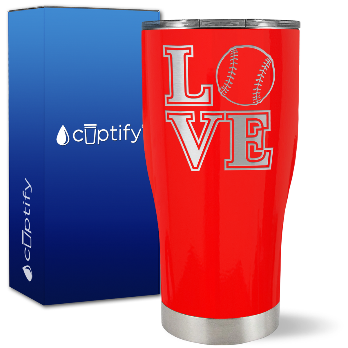 Love Baseball on 27oz Curve Tumbler