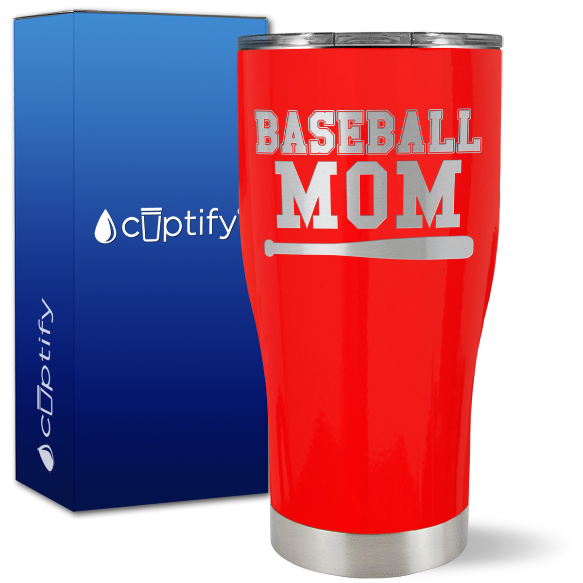 Baseball Mom with Bat on 27oz Curve Tumbler