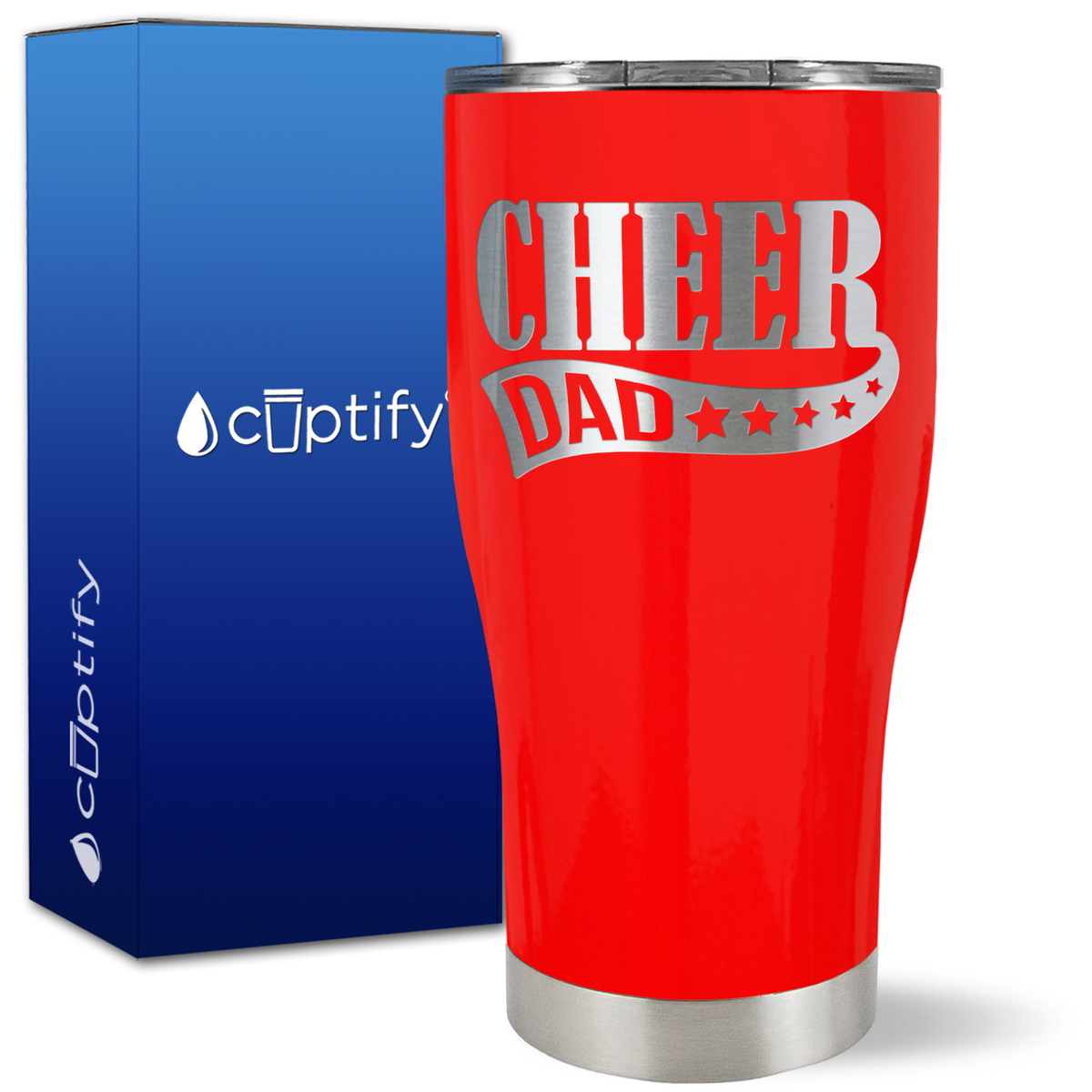 Cheer Dad Banner Stars on 27oz Curve Tumbler