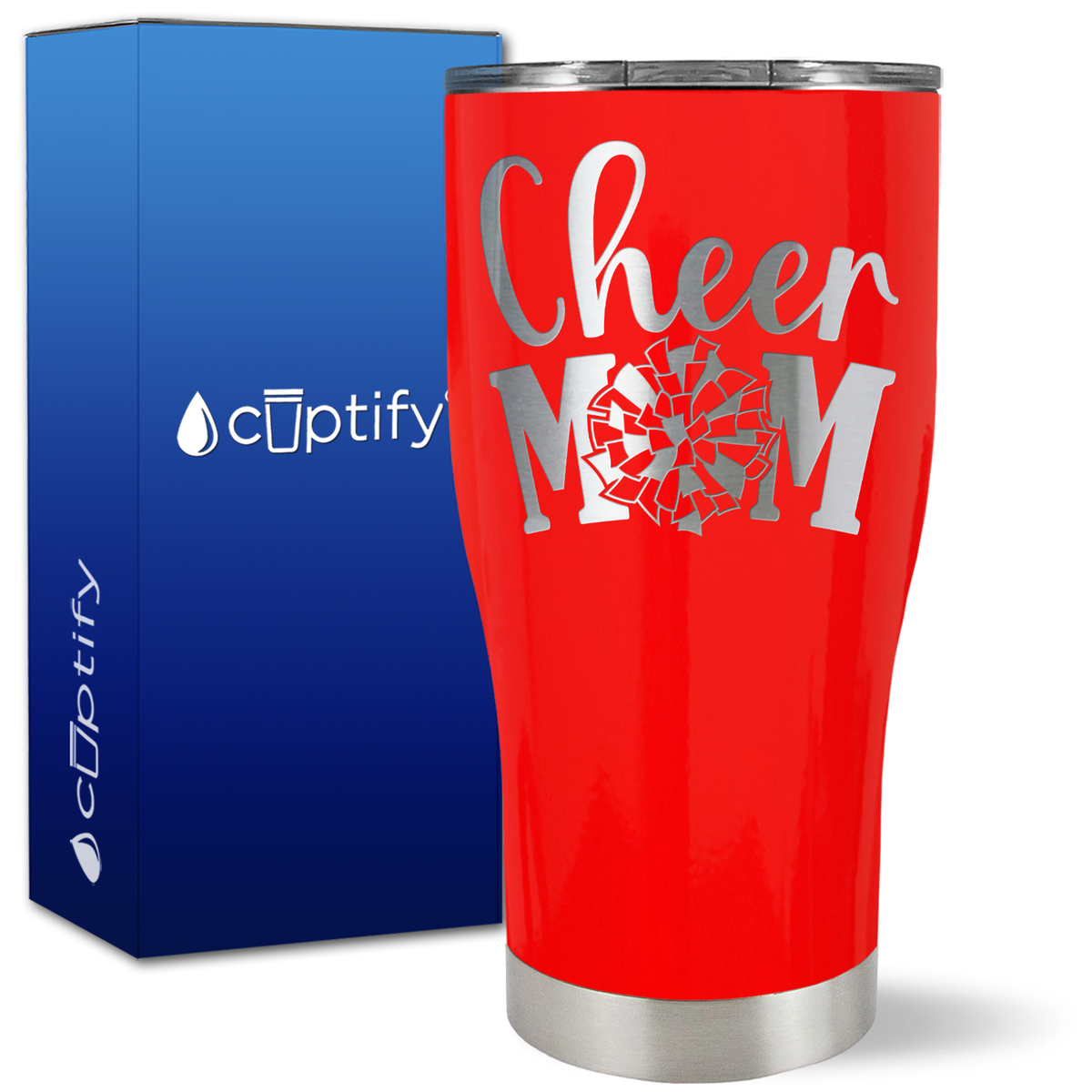Cheer Mom Pom Pom on 27oz Curve Tumbler