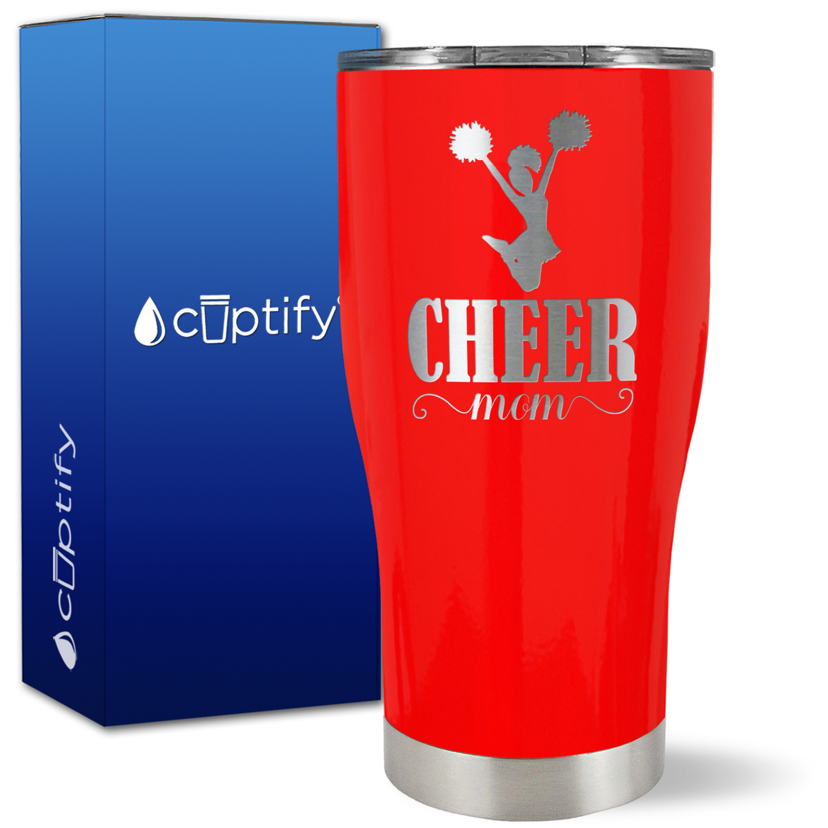 Cheer Mom Silhouette on 27oz Curve Tumbler