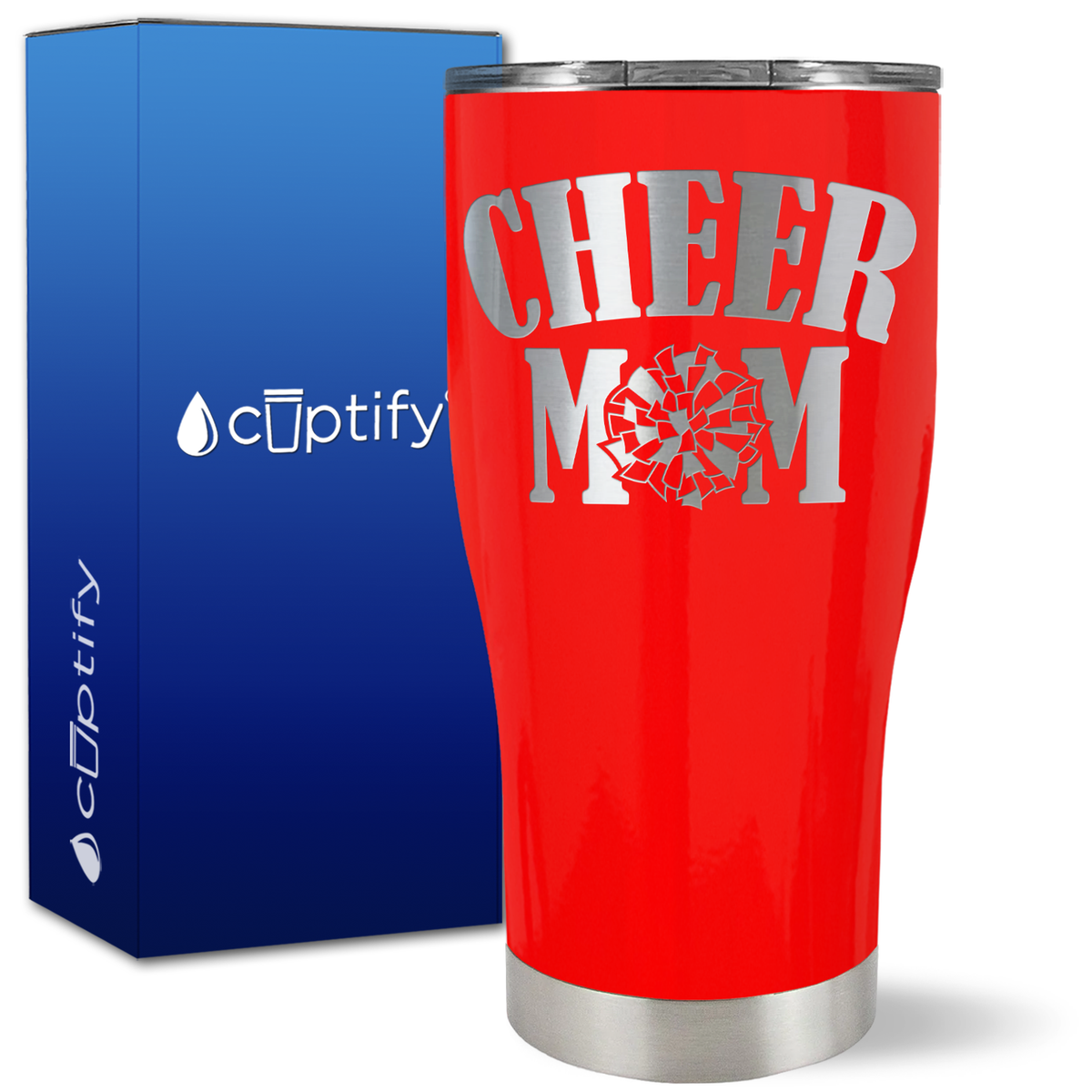 Cheer Mom on 27oz Curve Tumbler