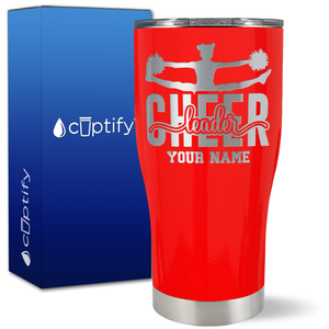 Personalized Cheerleader Silhouette Jump on 27oz Curve Tumbler