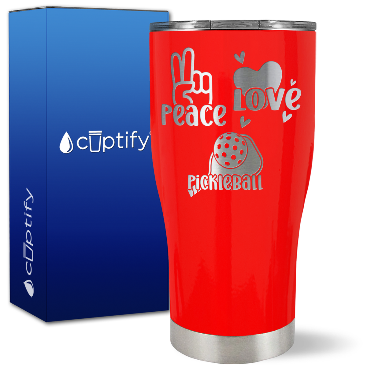 Peace Love Pickleball on 27oz Curve Tumbler