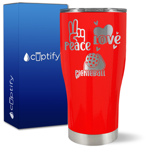 Peace Love Pickleball on 27oz Curve Tumbler