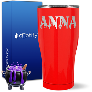 Personalized Bloody Halloween Font on 27oz Curve Tumbler